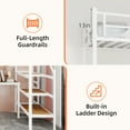 thumbnail image 2 of White Twin Loft Bed with L-Shaped Desk & Stairs, Large Iron Storage Frame, 77.5" Space-Saving Design for Bedroom, Study, Home Office, 2 of 6
