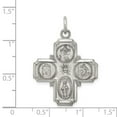 thumbnail image 2 of Auriga Fine Jewelry 925 Sterling Silver Antiqued 4-way Medal Pendant for Women (L - 33mm, W - 25mm), 2 of 6