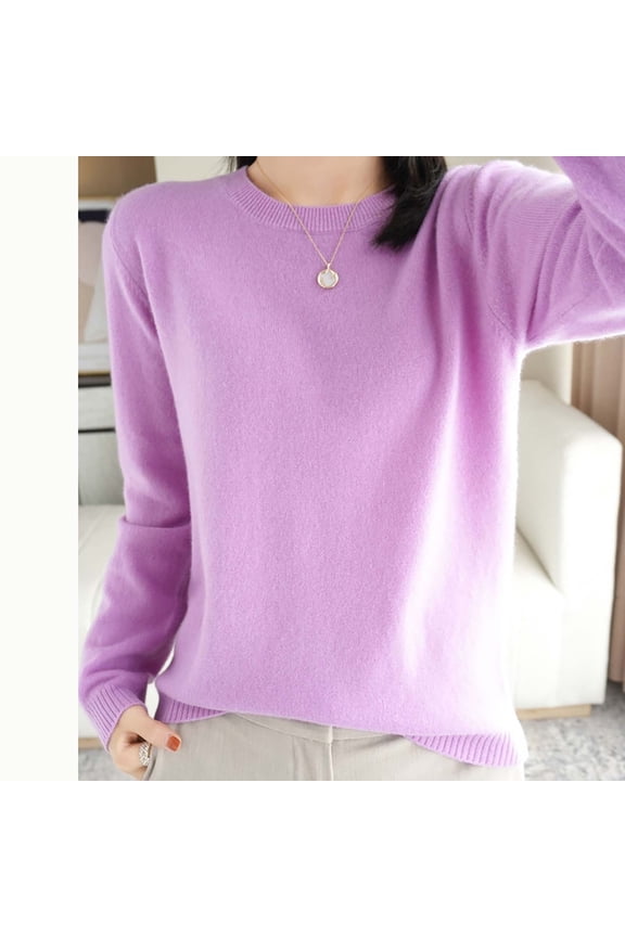 Womens Sweaters, Light Sweaters for Women Long Sleeve Crew Neck Lightweight Soft Knitted Pullover Blouse Beige