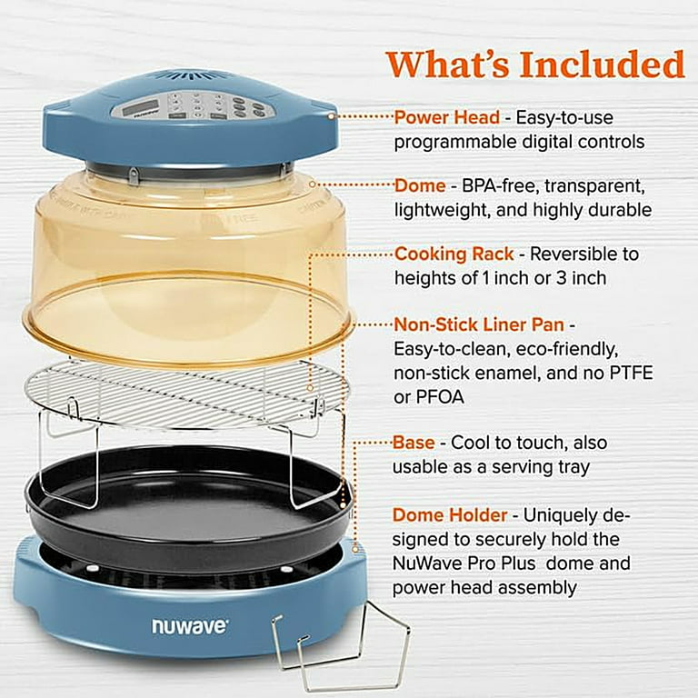 NuWave Pro Plus Air Fryer Cozy Blue Infrared Oven 360 Surround Cooking