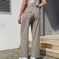 thumbnail image 5 of UAMVSH Corduroy Pants for Women High Waisted Button Work Dress Pants Comfy Wide Leg Business Casual Slacks with Pockets, 5 of 5