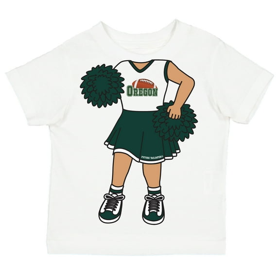 Future Tailgater Heads Up! Cheerleader Infant Toddler Youth T-Shirt for Oregon Fans