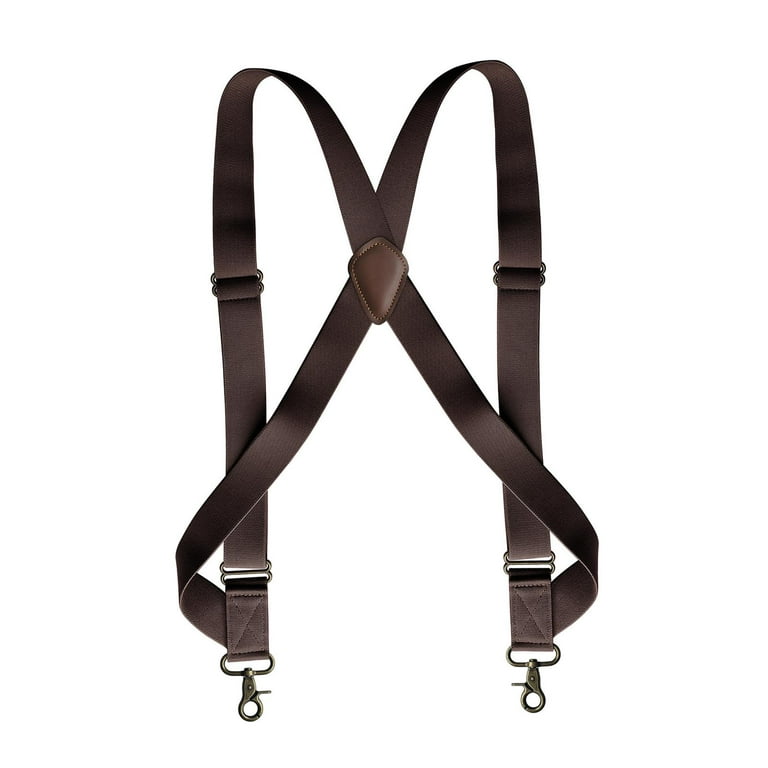 Suspender for Men, Adjustable Suspenders with Elastic Straps X Type  Construction Coffee 