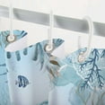 thumbnail image 6 of Sea Turtle Shower Curtain for Bathroom, Teal Blue Ocean Beach Coastal Decor Bath Curtains, Funny Animal Nautical Starfish Fish Waterproof Fabric Shower Curtain Sets 69x72in with Hooks, 6 of 6