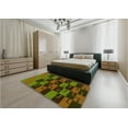 thumbnail image 4 of Ahgly Company Indoor Square Patterned Dark Yellow Green Area Rugs, 7' Square, 4 of 6