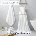 thumbnail image 3 of Jessy Home 4 Pack Large Bath Towel Set 600 GSM Ultra Soft Oversized White Towel Set 35"x70" Extra Large Bath Sheets, 3 of 7