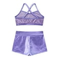 thumbnail image 5 of Aislor Kids Girls 2-Piece Sports Dance Outfits Crop Tops with Booty Shorts Activewear Set, 5 of 7