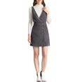 thumbnail image 2 of INSPIRE CHIC Women's Corduroy V Neck A-Line Mini Overall Pinafore Dress Grey M, 2 of 6
