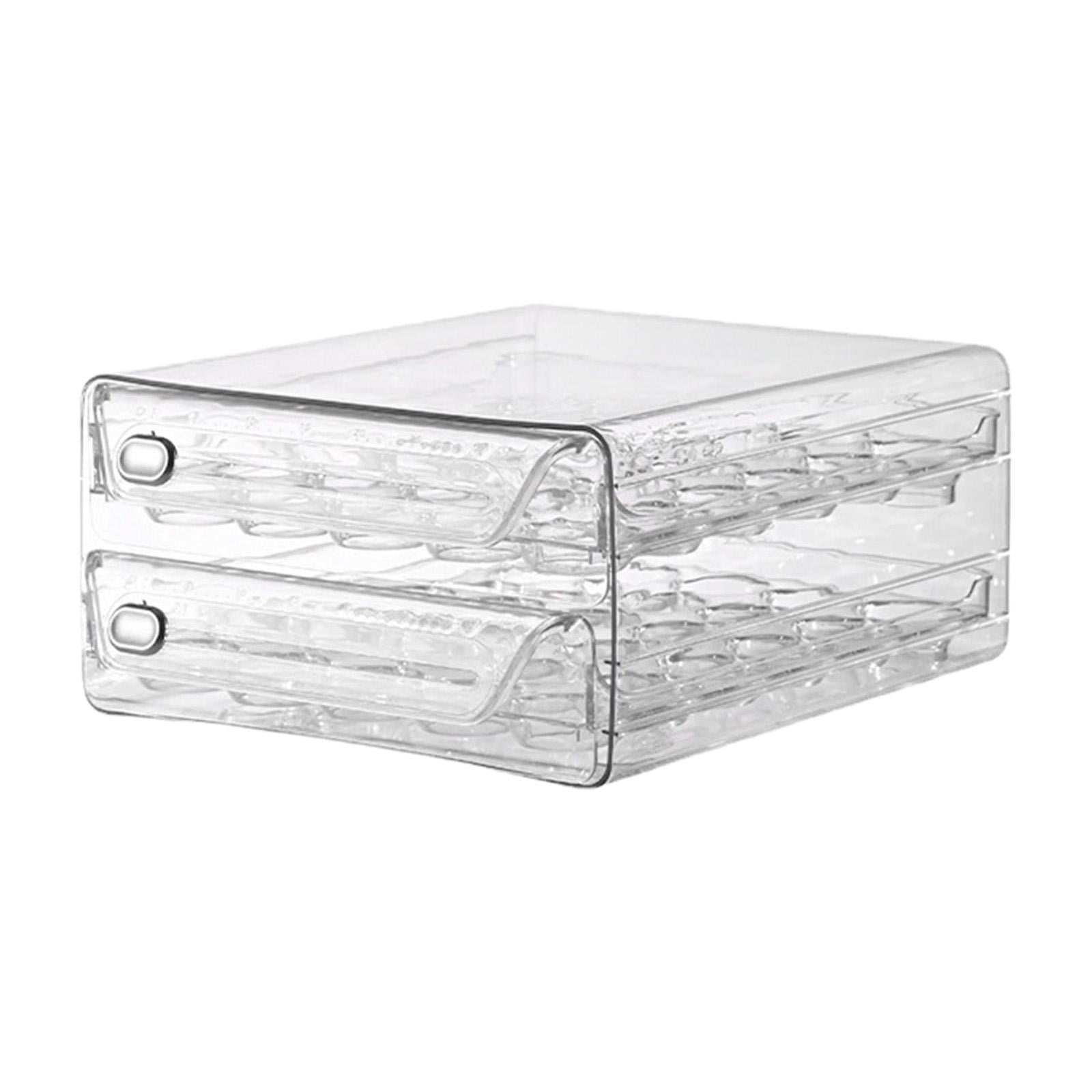 2 Layer Egg Holder Egg Storage Container with Handles Stackable Egg Fresh Storage Box Egg Tray for Countertop Fridge Cupboard Refrigerator L