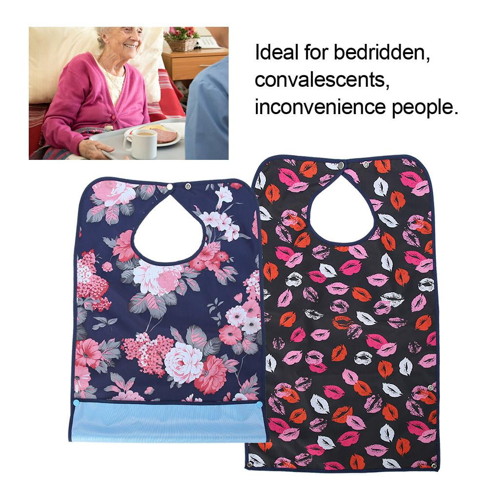 WALFRONT Adult Waterproof Mealtime Bib Detachable Clothes Protector Bib