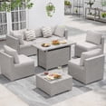 thumbnail image 5 of FLASHLUMI Stretch Outdoor Patio Sofa Cushion Covers, Elastic Full Wrapped Seat Cushion Slipcovers, Machine Washable Anti-Pilling Furniture Protector Covers, Light Gray, 12 Pack, 5 of 6
