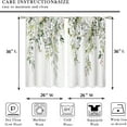 thumbnail image 2 of Farmhouse Eucalyptus Botanical Small Kitchen Curtains Rustic Leaves Window Treatment Wooden Floral Sage Mint Green Cafe Short Curtains for Bathroom Dining Tier Treatment Drapes 26x36 inch, 2 of 6