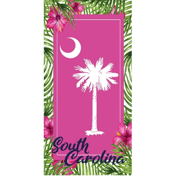 Beach Towel Oversize Bath Beach Pool Towels Cotton Velour Size 30x60, South Carolina, Size: One Size, Island Gear