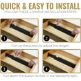 thumbnail image 5 of Rapturous Adjustable Drawer Divider, 5” Tall, Extends 13” - 22”, 6 Pack, Black, 5 of 6