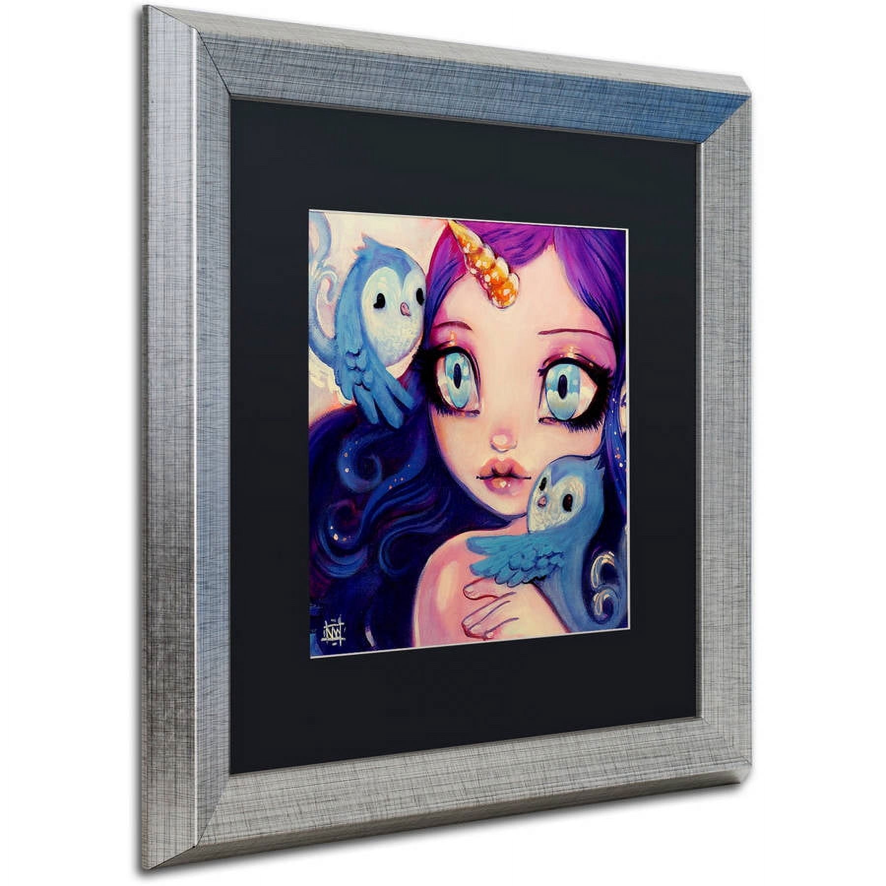"A Little Birdy Told Me" Canvas Art by Natasha Wescoat, Black Matte, Silver Frame
