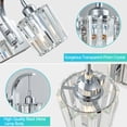 thumbnail image 5 of LMQNINE 3-Light Modern Bathroom Sconce,Vanity Light with Crystal Accents,Over-Mirror,Chrome, 5 of 7