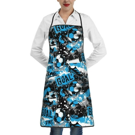 

Matuu Football Time for Adjustable Cooking Aprons for Women with Pockets Kitchen Aprons for Men Water and Oil Resistant