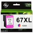 thumbnail image 1 of 67XL 1 Tri-Color Ink Cartridge Replacement for HP DeskJet 2700 2700e Printer, 1 of 7