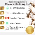 thumbnail image 2 of Casavia - Natural 100% Cotton Sheets Queen Sheet Set, Premium Bedding Sets- 400 Thread Count- Soft Sateen 100% Cotton - Deep Pocket, Easy Fit, Queen Sheets, 4 Piece Bed Sheets Queen - Cream, 2 of 5