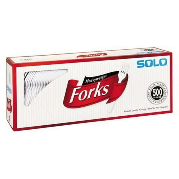 Solo Plastic Heavyweight Fork White 500ct
