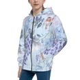 thumbnail image 2 of Picia Bird Butterfly Stripe for Boys Fashion Full-zip Hoodies & Sweatshirts with Kangaroo Pocket,Zip-up Hooded Sweatshirt for Kid, Moisture Wicking & Breathable-Medium, 2 of 6