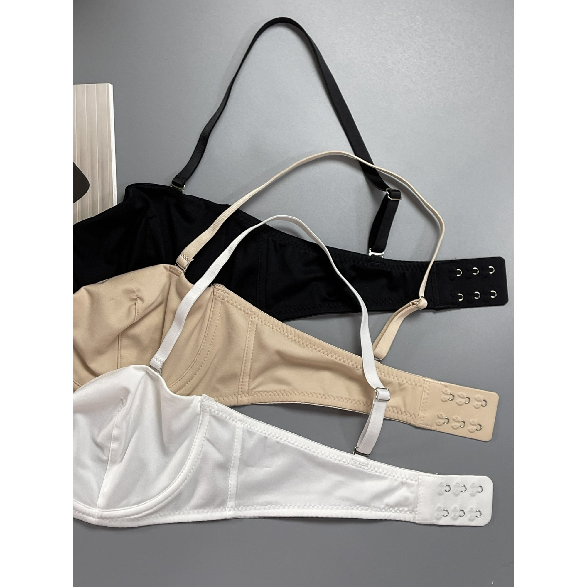 3 Piezas De Sujetadores Simples Solidos Sin Forro Sujetador Push up Comodo Y Transpirable Lenceria Y Ropa Interior Para Mujeres Walmart