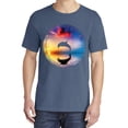 thumbnail image 2 of Wild Bobby, Cute Wild Dolphin Sunset Lake, Animal Lover, Garment-Dyed Washed Look Short Sleeve T-Shirt, Navy, Medium, 2 of 3
