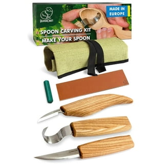 Elemental Tools Wood Carving Tools Kit: Complete With Whittling Knife, Hook  Carving knife, Sloyd Knife, Wood Spoon Blank, and More! 