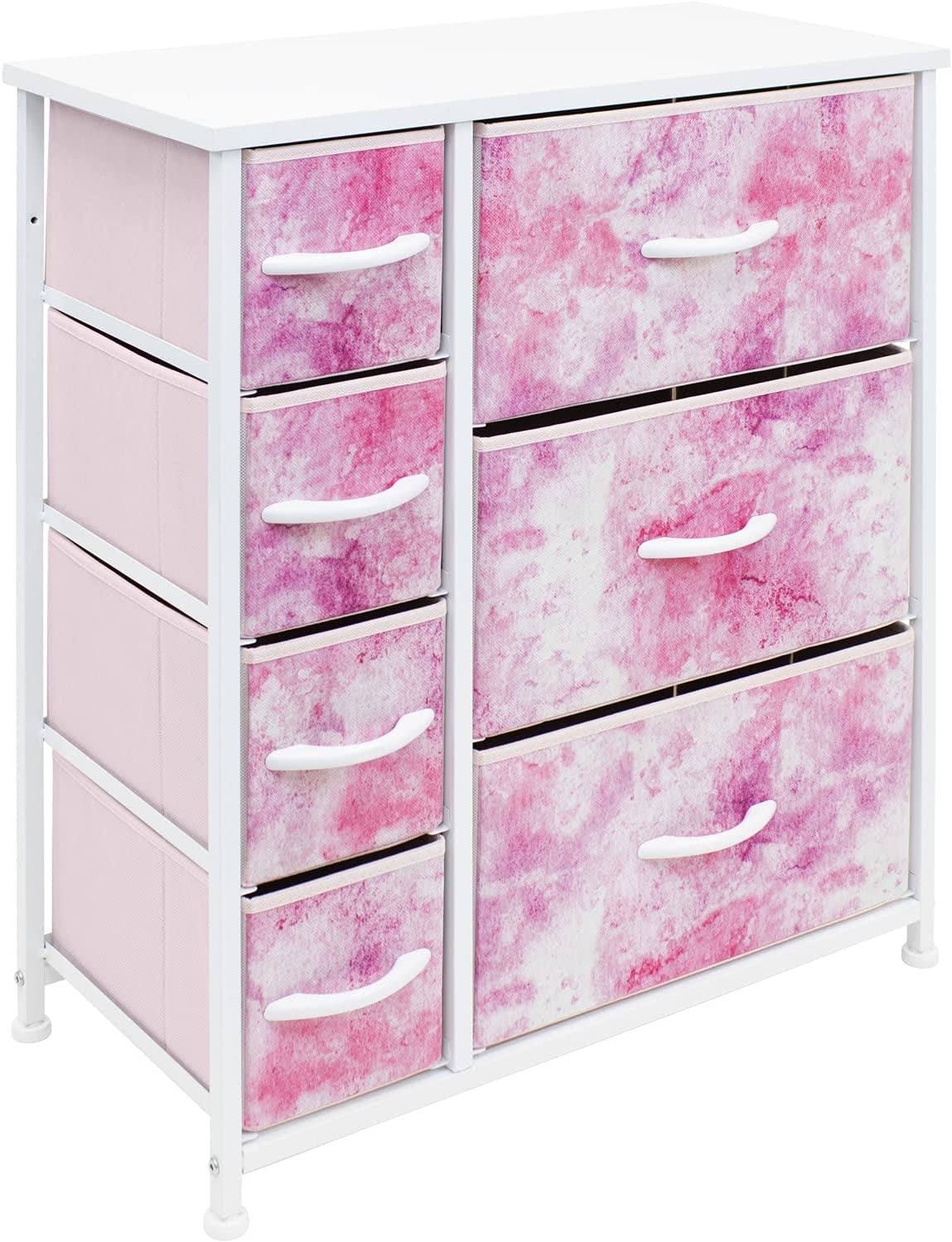 Sorbus Small Classic 7 Drawer Dresser for Kids Bedroom, TieDye Colors