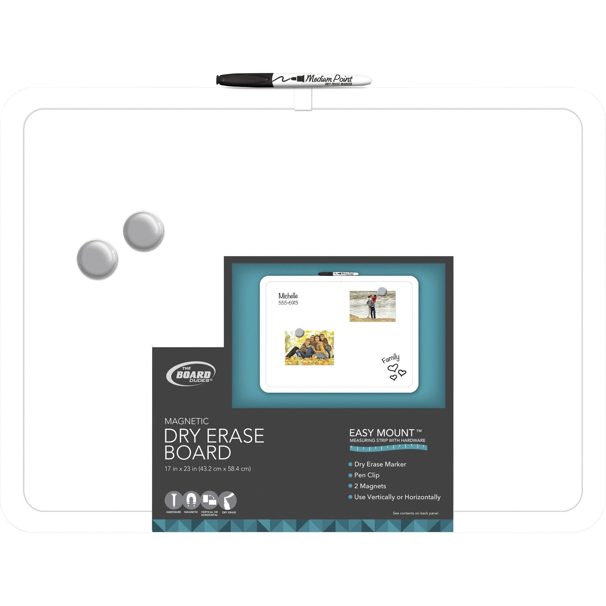 The Board Dudes Magnetic Dry Erase Board, 17