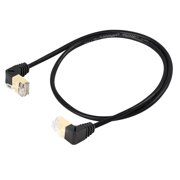 ERUCND-90 Degree Upward Angle Cat8 Ethernet Cable, High Speed 40Gbps 2000Mhz Network Cord, with Gold Plated Plug SFTP Wires CAT8 RJ45 Connector Gaming LAN Cable,for PC, Router 0.5M (Up to Up)