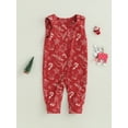 thumbnail image 5 of Baby Girls Boys Rompers 6M 12M 18M 24M Christmas Snowflake Gift Box Hat Pattern Crew Neck Sleeveless Toddler Infant Bodysuits, 5 of 9