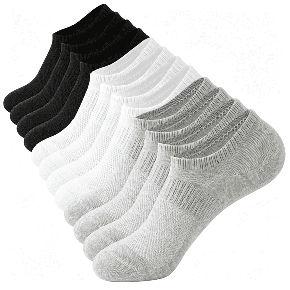 ACDANC No Show Socks Womens Cotton Low Cut Non Slip Socks Invisible Flat Boat Liner Sock 6 Pairs Breathable Womens Socks Size 9-11