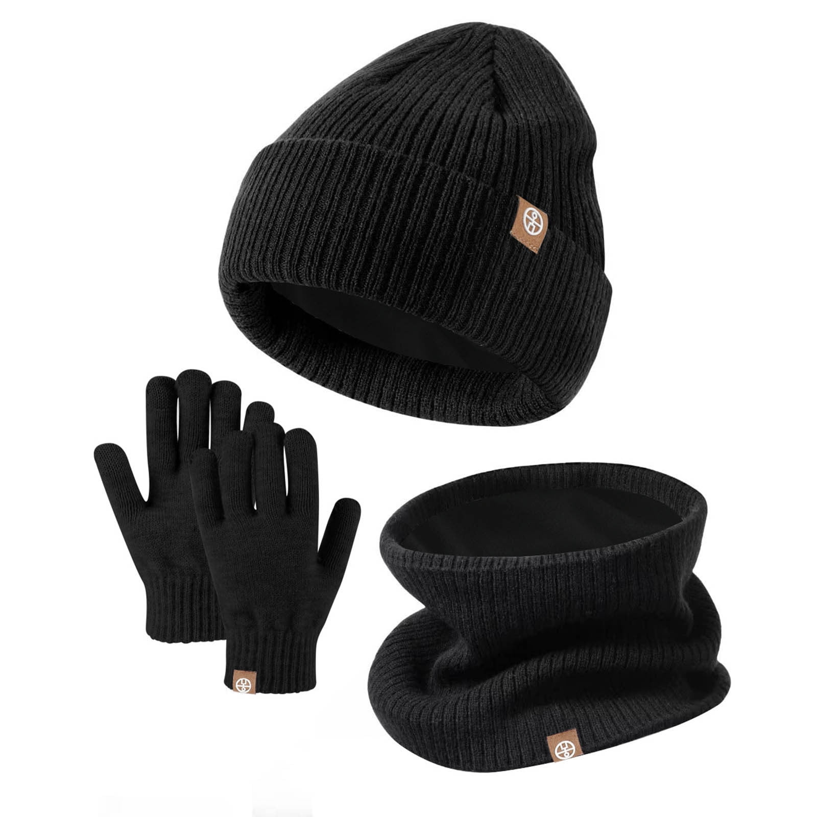 nsendm Big Kid hat 2t Striped Suit Kids Winter Hat Gloves Scarf Set Girls Toddler Children Hats with Pom Knit Neck Warmer Organic Hat Unisex Child