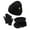Black, variant on Winter Gloves Kids Kids Winter Hat Scarf Gloves Set, Warm Knit Beanie Cap Mitten Gloves Neck Scarves for 5-12 Years Old