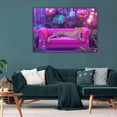 thumbnail image 3 of Mudket Neon Fuchsia Leopard Canvas Wall Art, Modern Glow Feline Print with Satin Texture, Waterproof Framed Art for Apartment Home Decor, Ready to Hang - 18"L x 12"W, 3 of 8