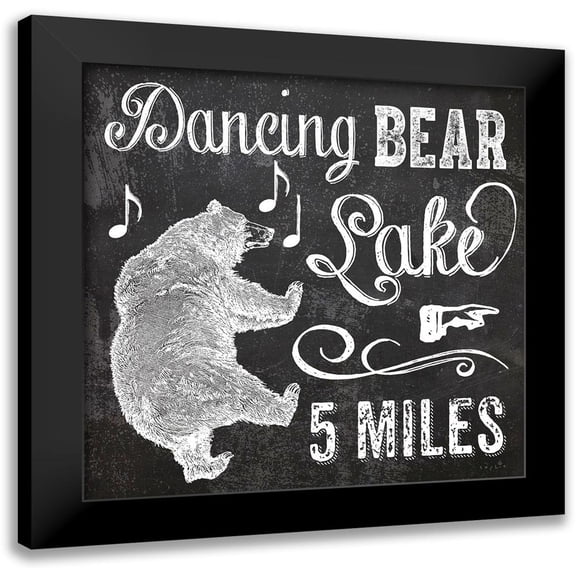 Sophie 6 12x12 Black Modern Framed Museum Art Print Titled - Dancing Bear Lake