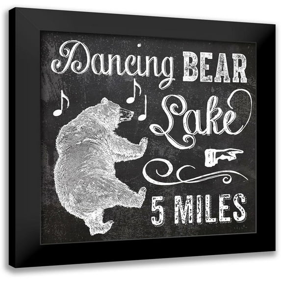Sophie 6 12x12 Black Modern Framed Museum Art Print Titled - Dancing Bear Lake