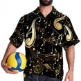 thumbnail image 4 of Note Men's Short Sleeve Casual Printed Button Down Beach Shirt - Summer Hawaiian Top, 4 of 6