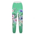 thumbnail image 5 of CLOISE Sweatpants Women Baggy Joggers Comfort Pull on Tall Elastic Bottom Trousers Mint Green Oversized Elastic Waist Drawstring Print Sweatpants with Pockets Trendy Everyday Long Sweatpants XL, 5 of 5