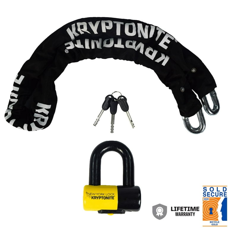 Kryptonite New York Legend 1515 Heavy Duty Anti Theft Bike Chain Disc Lock Combo 5ft Walmart