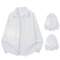 thumbnail image 5 of Ceisia Men's Oversize Turn-Down Collar Single-Pocket Cotton Long-Sleeve Shirt Gift, 5 of 5