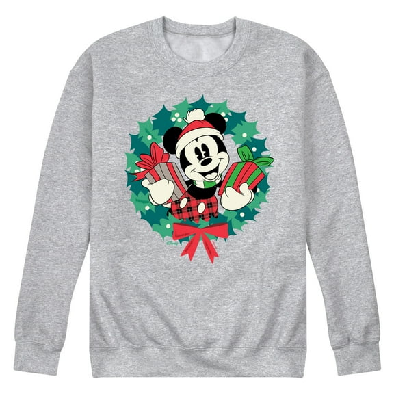 Disney - Mickey Wreath - Men's Crew Fleece Sweatshirt Sweatshirt