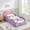 Pink Purple, variant on Twin Size Cute Cloud Shape PU Leather Bed with Guardrails, Safety Toddler Bed with Cartoon and Storage Pocket,Beige + Blue