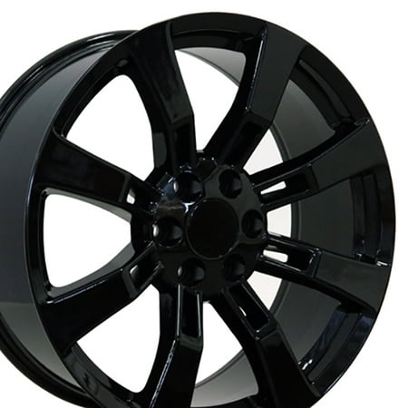 OE Wheels 22 Inch | Fits Chevy Silverado Tahoe GMC Sierra Yukon Cadillac Escalade | CA82 Gloss Black 22x9 Rim Hollander (Best Tires For 22 Inch Rims)