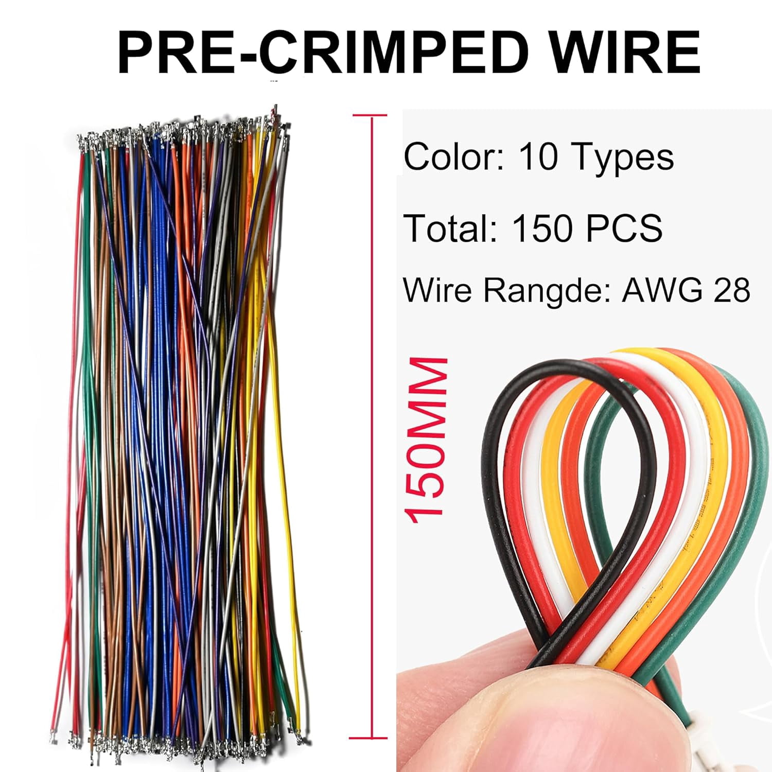 1.0 connector kit, including 3, 4, 5, 6, 7, 8, 9, 10, 12 pin male to male double-headed shell connectors, comes with 28150 pre-pressed cables