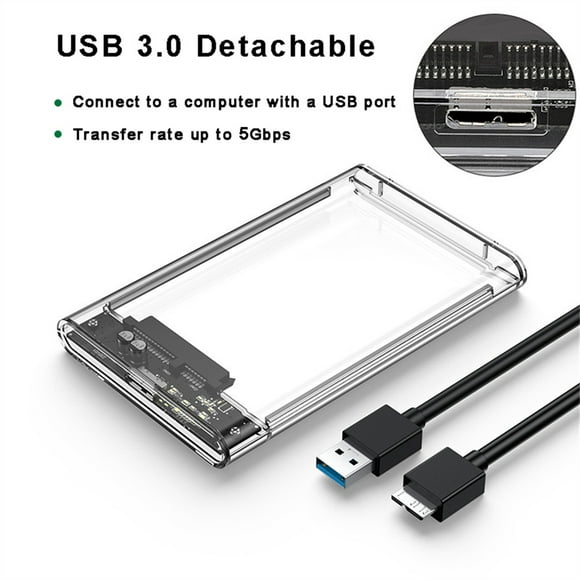 Transparent Hard Drive Box SSD Solid State Mechanical 2.5-inch Laptop SATA Serial Port USB 3.0 High-speed