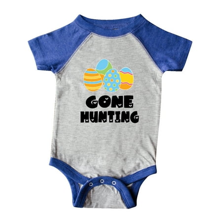 

Inktastic Gone Hunting Blue and Yellow Easter Eggs Gift Baby Boy or Baby Girl Bodysuit