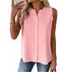 thumbnail image 3 of Camisas de Verano de la Mujer Y Tops Cuello V sin Mangas Botón Completo Blusa, Tops sin Mangas de la Mujer de Verano de Color Sólido Casual Transpirable, 3 of 6