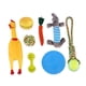 thumbnail image 2 of 8 Uds. Juguetes chirriantes de peluche para perros, Limpieza de dientes molares, resistente a mordeduras, juguete interactivo para masticar mascotas para interiores y exteriores, 2 of 5